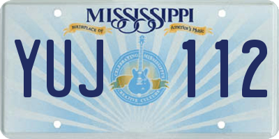 MS license plate YUJ112