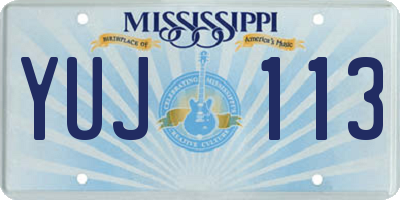MS license plate YUJ113
