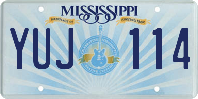 MS license plate YUJ114