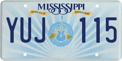 MS license plate YUJ115