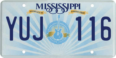 MS license plate YUJ116