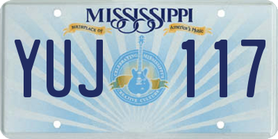 MS license plate YUJ117