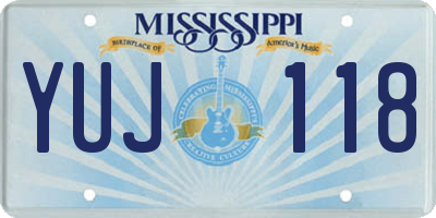 MS license plate YUJ118