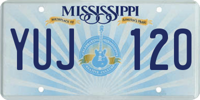 MS license plate YUJ120