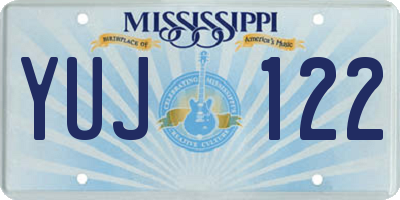 MS license plate YUJ122