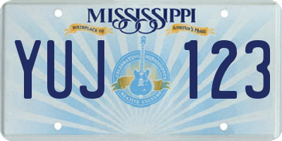 MS license plate YUJ123
