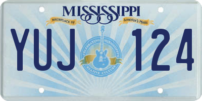 MS license plate YUJ124