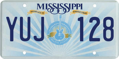 MS license plate YUJ128