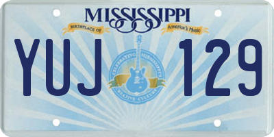 MS license plate YUJ129