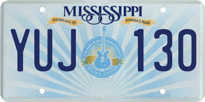 MS license plate YUJ130