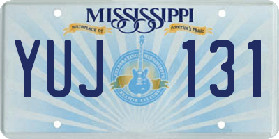MS license plate YUJ131