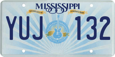 MS license plate YUJ132