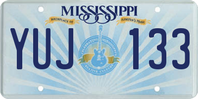 MS license plate YUJ133