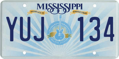 MS license plate YUJ134