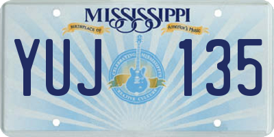 MS license plate YUJ135
