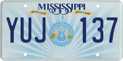 MS license plate YUJ137