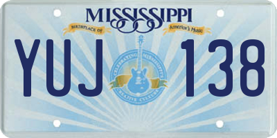 MS license plate YUJ138