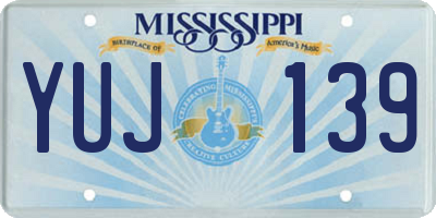 MS license plate YUJ139