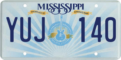 MS license plate YUJ140