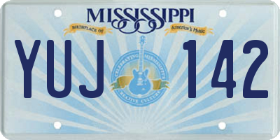 MS license plate YUJ142