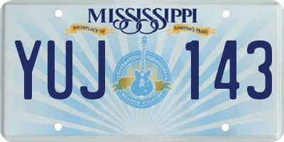 MS license plate YUJ143