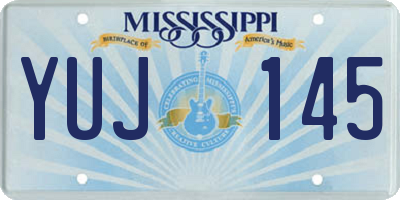 MS license plate YUJ145