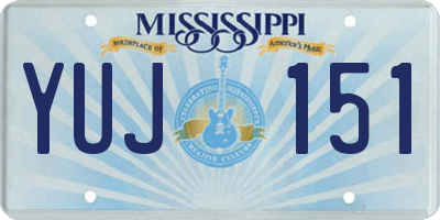 MS license plate YUJ151