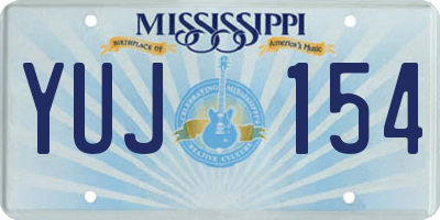 MS license plate YUJ154