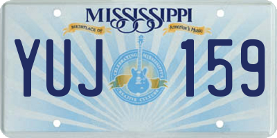 MS license plate YUJ159