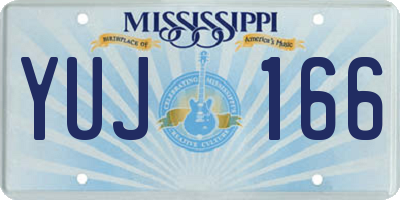 MS license plate YUJ166