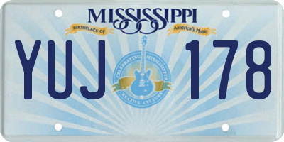 MS license plate YUJ178
