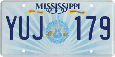 MS license plate YUJ179