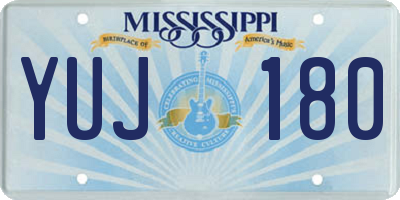 MS license plate YUJ180