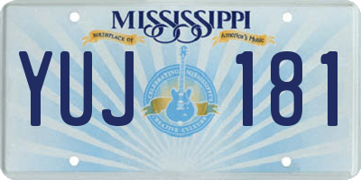 MS license plate YUJ181