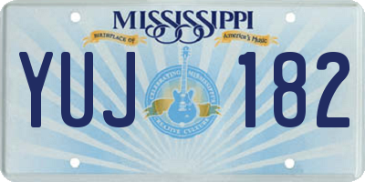 MS license plate YUJ182