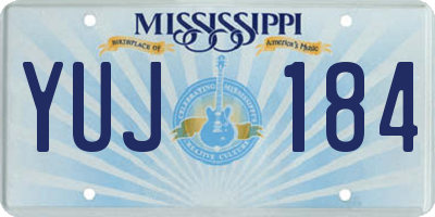 MS license plate YUJ184