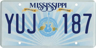 MS license plate YUJ187