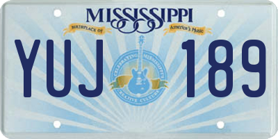 MS license plate YUJ189