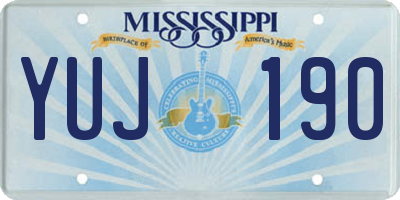 MS license plate YUJ190