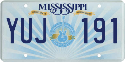 MS license plate YUJ191