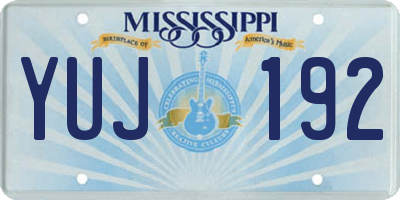 MS license plate YUJ192
