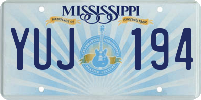 MS license plate YUJ194