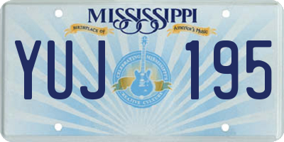 MS license plate YUJ195