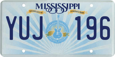 MS license plate YUJ196