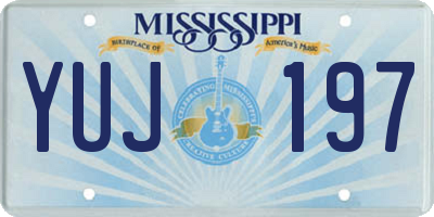 MS license plate YUJ197
