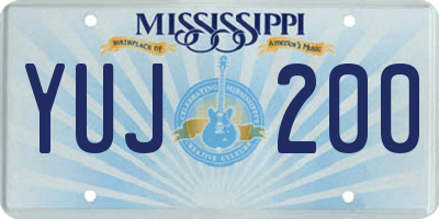 MS license plate YUJ200