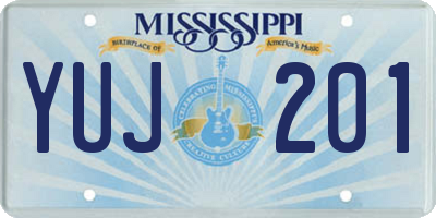 MS license plate YUJ201