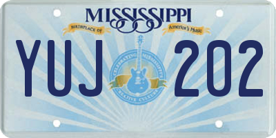 MS license plate YUJ202