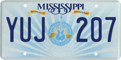 MS license plate YUJ207