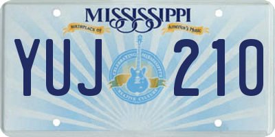 MS license plate YUJ210